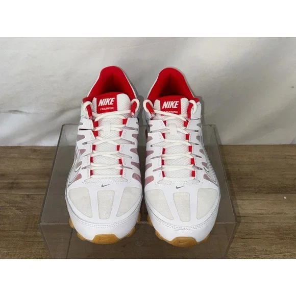 Nike Reax 8 TR Mesh Mens Training Shoes White Wolf Grey Red 621716-103 Size 11.5 - Picture 3 of 9